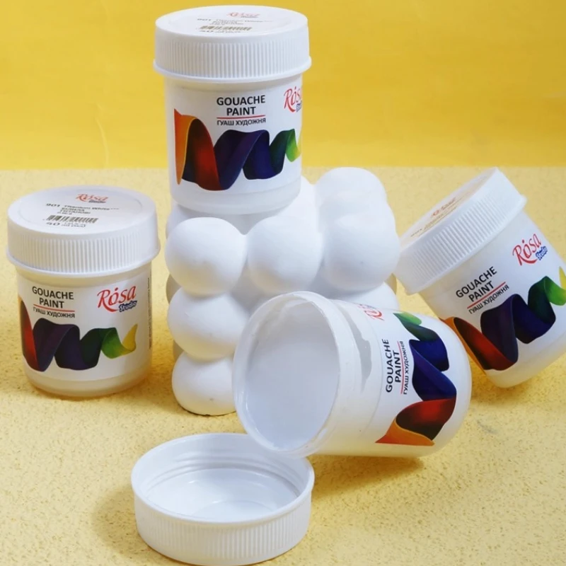 Ukrainian Rosa White Gouache Paint 40ml/bottle Opaque Watercolor Painting Painting with Strong Coverage Painting Materials