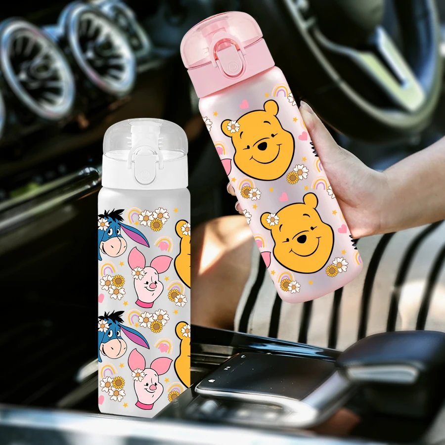 1 قطعة ديزني، ويني ذا بوه، تيجر، 26 أوقية زجاجة مياه بلاستيكية كوب ماء رياضي مع حبل رفع هدية عيد ميلاد/العودة إلى المدرسة