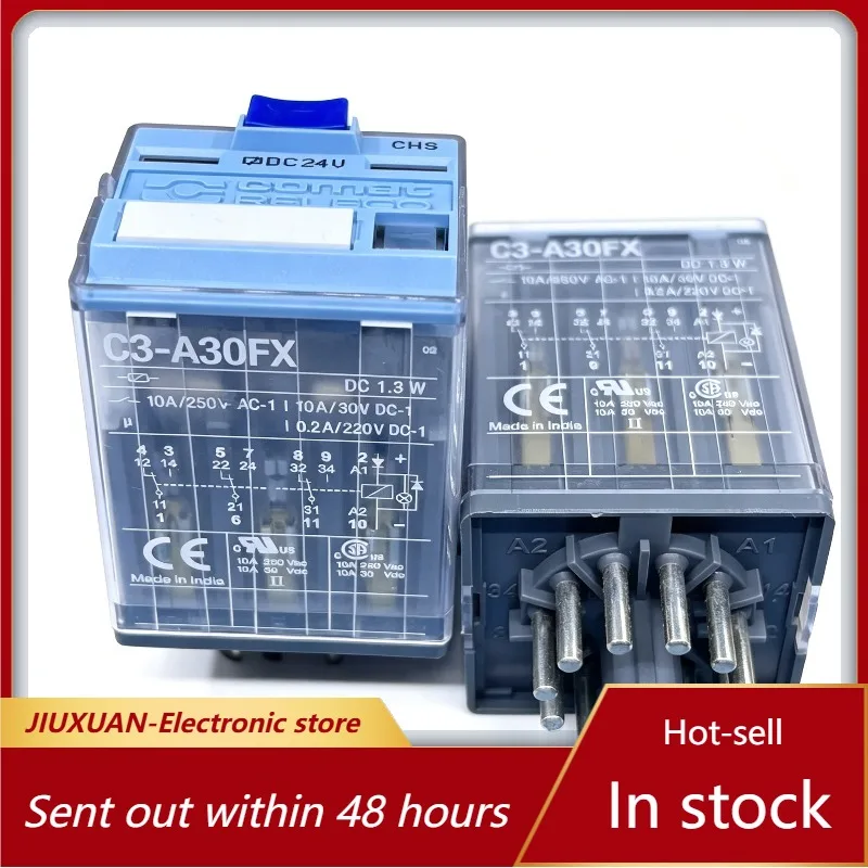 C3‑A30FX Plug‑in Intermediate Relay DC24V 11Pin 10A Electromagnetic Relay For Industrial Control Equipment Replacement Parts