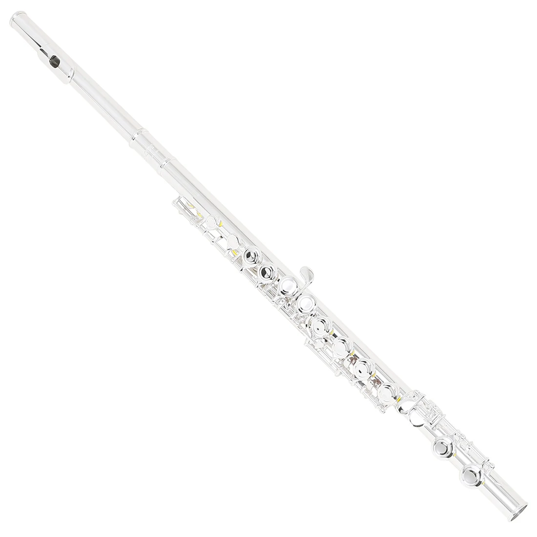 SLADE 16-hole Flute Key of C Closed Hole Silver-plated White Brass Curved E-key Flute Performance Woodwind Instruments With Part