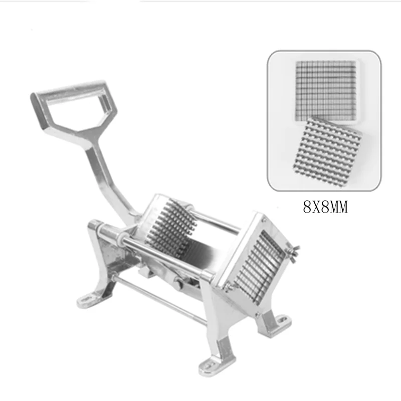 Horizontal Manual Potato Cutter Vegetable Strips Hand Push Slicer Chips Maker With Three Blades Kitchen Gadget Potato Processor