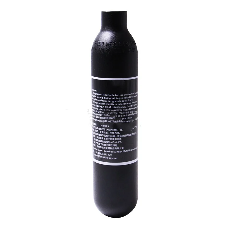 Aluminum Alloy High Pressure Cylinder, Aquarium CO2 Cylinder Thread, M18 * 1.5, 0.3L, 0.35L, 0.45L, 0.5L, Arc Bottom, 30MPA