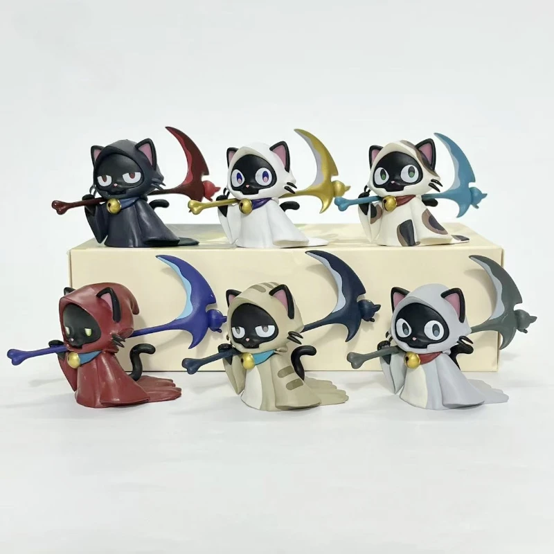 

Подлинная коса Мрачного Жнеца Kawaii Cat Ghost слепая коробка аниме мультфильм подарок на день рождения декор для рабочего стола модная коллекция игрушек