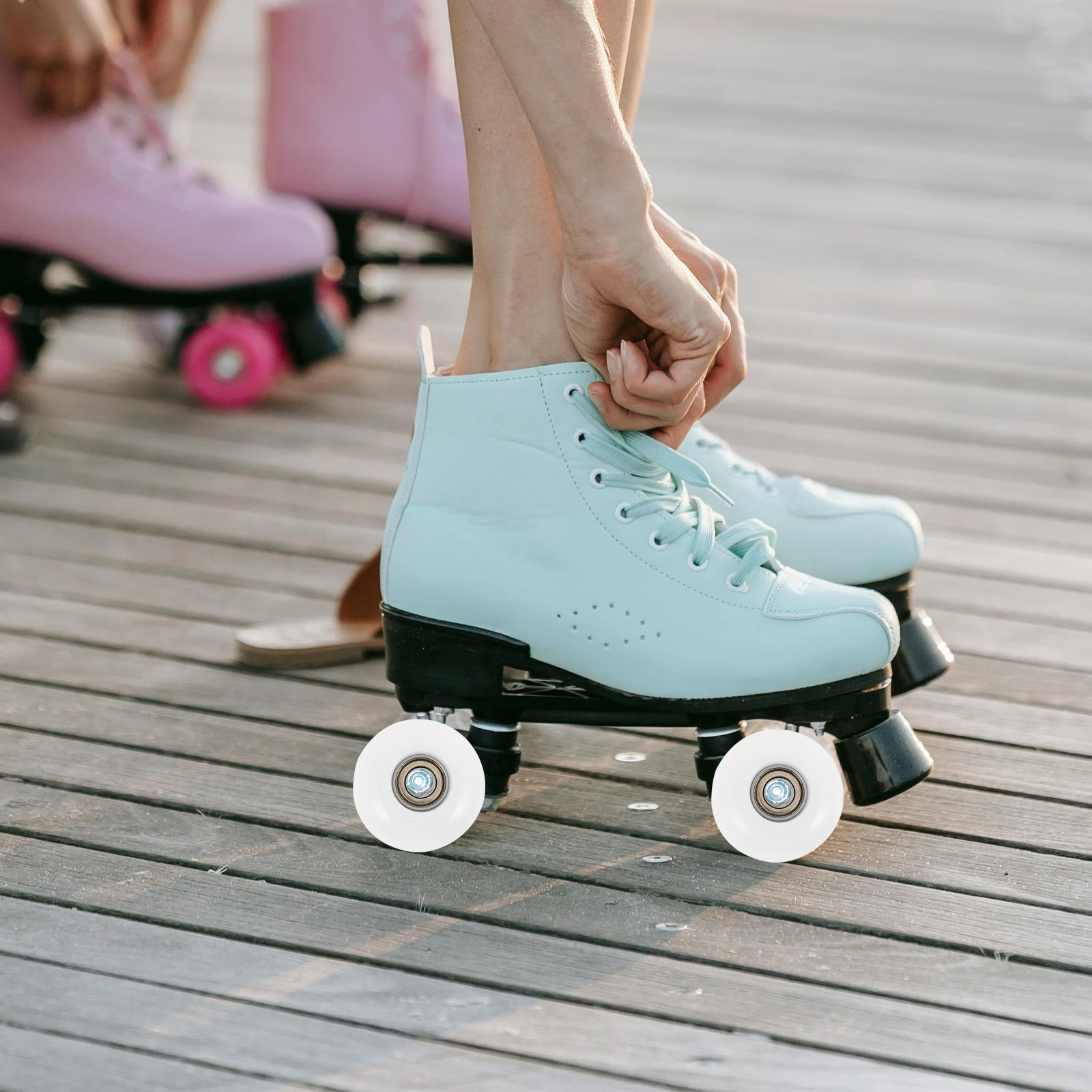 

4Pcs Skateboard Wheels PU Soft Durable Cruiser Street Replacement Bearings Skating Tricks for Kids Adults