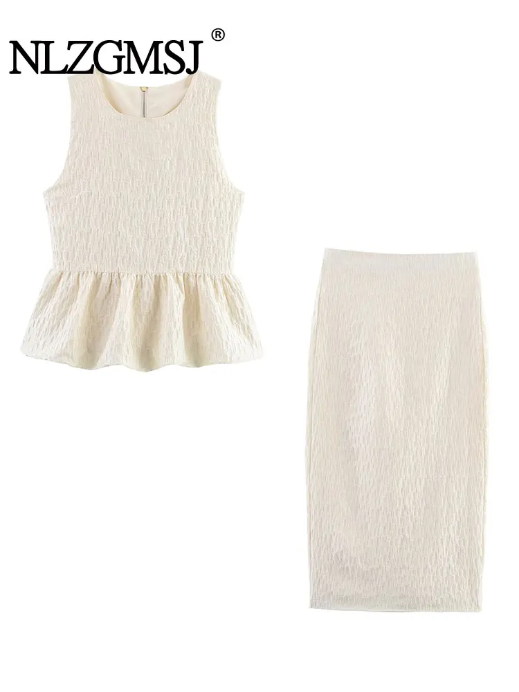 

Лето 2021, комплекты с длинной юбкой для женщин, наряд из двух предметов, новый модный топ + юбки миди, комплект, элегантный женский костюм