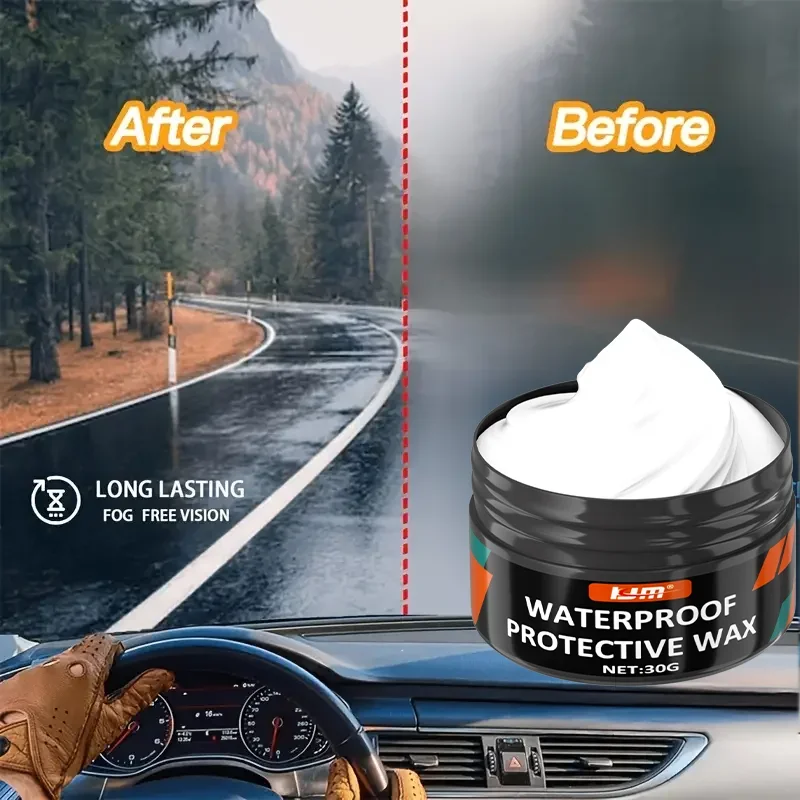 

KJM 30g Helmet Visor Waterproofing Wax Anti-Fog Hydrophobic Coating Motorcycle Car Mirror Long-lasting