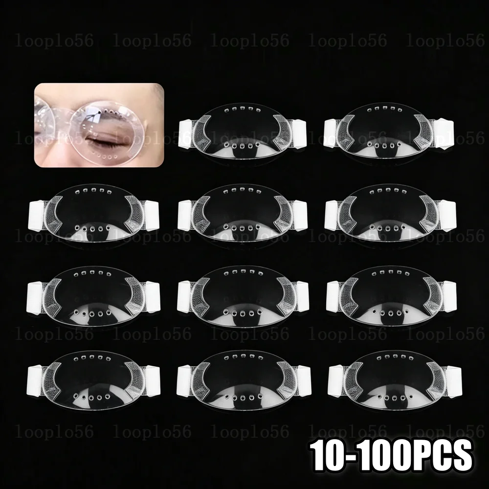 10-100pcs Self-adhesive Tape Eye Goggle Use After Surgery Plastic Eye Shield Medical Transparent Ellipse Safety 5X7cm Multihole