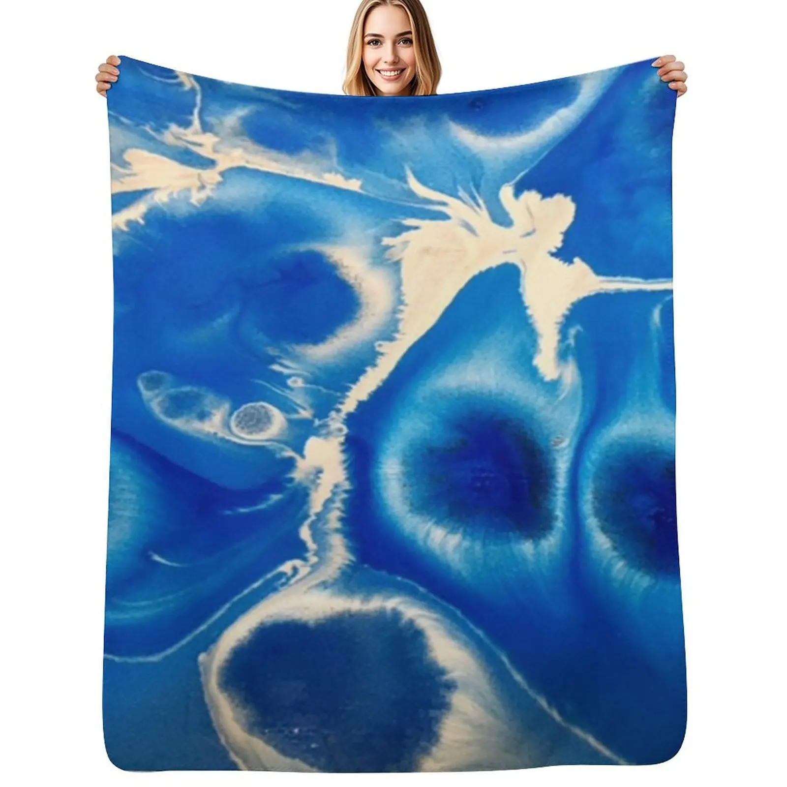 

Blue Cells Throw Blanket Designers Giant Sofa Sofa Throw Blanket