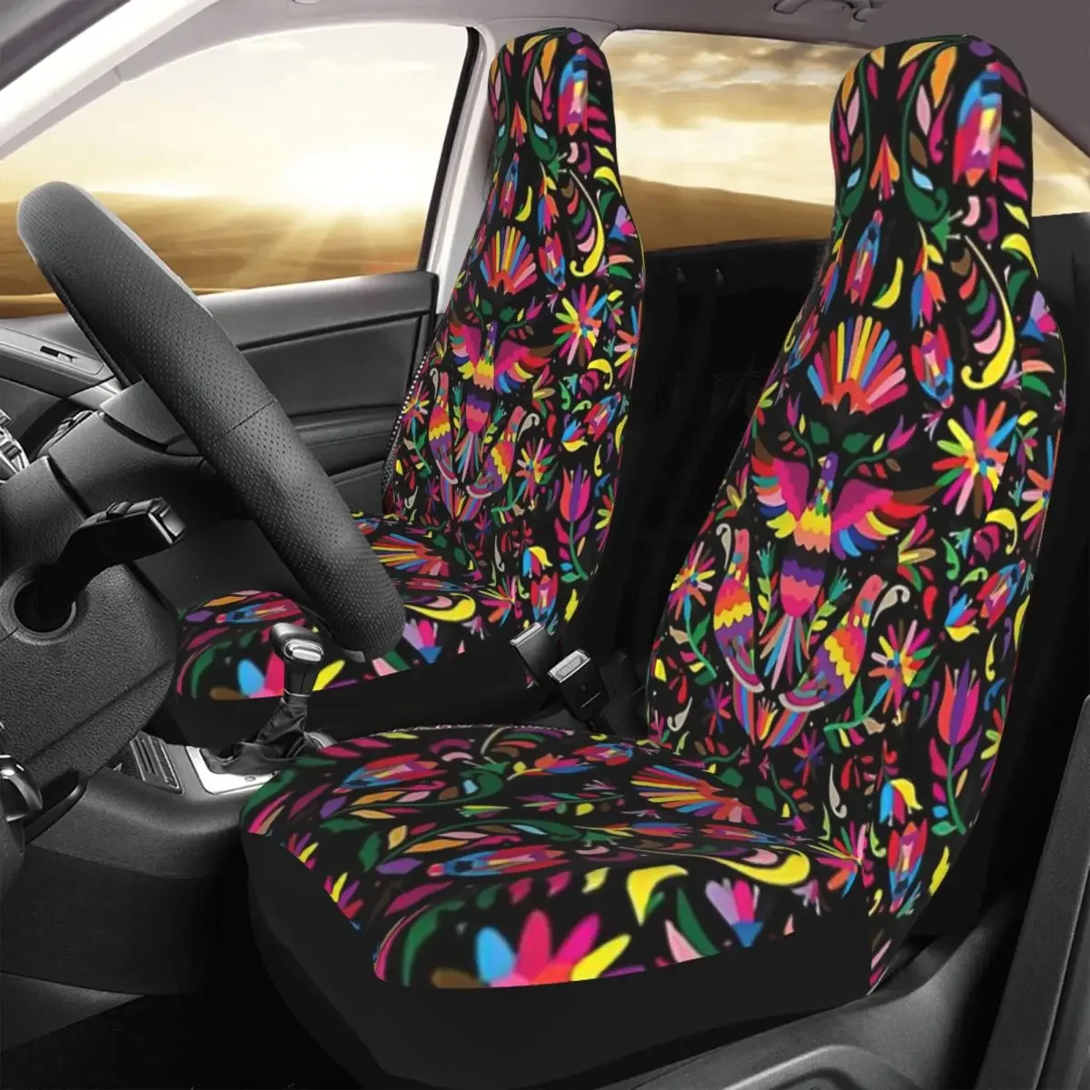 Mexico Otomi Car Seat Cover Custom Printing Universal Front Protector Accessories Cushion Set