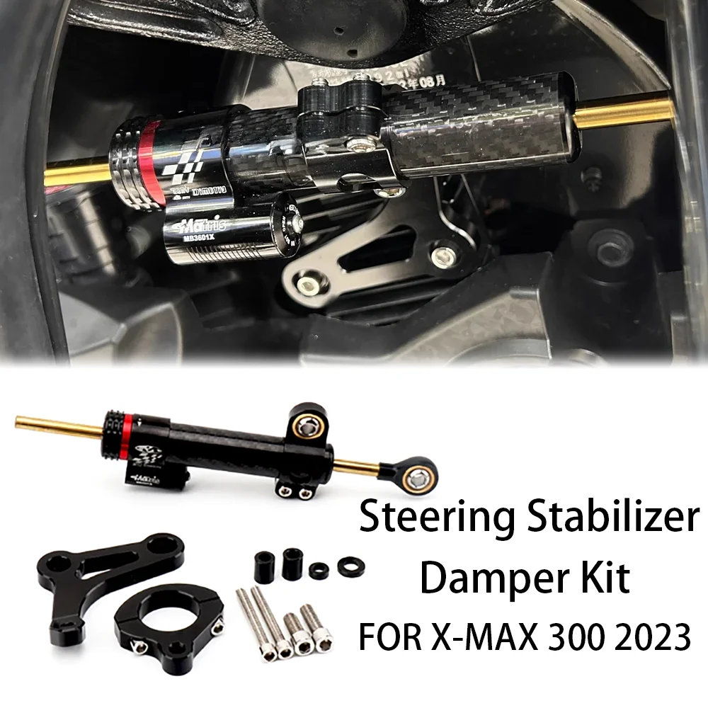 

New CNC Aluminum Steering Damper Stabilizer Bracket Mounting Kit For Yamaha X-MAX 300 XMAX 300 X-MAX300 XMAX300 2017-2023