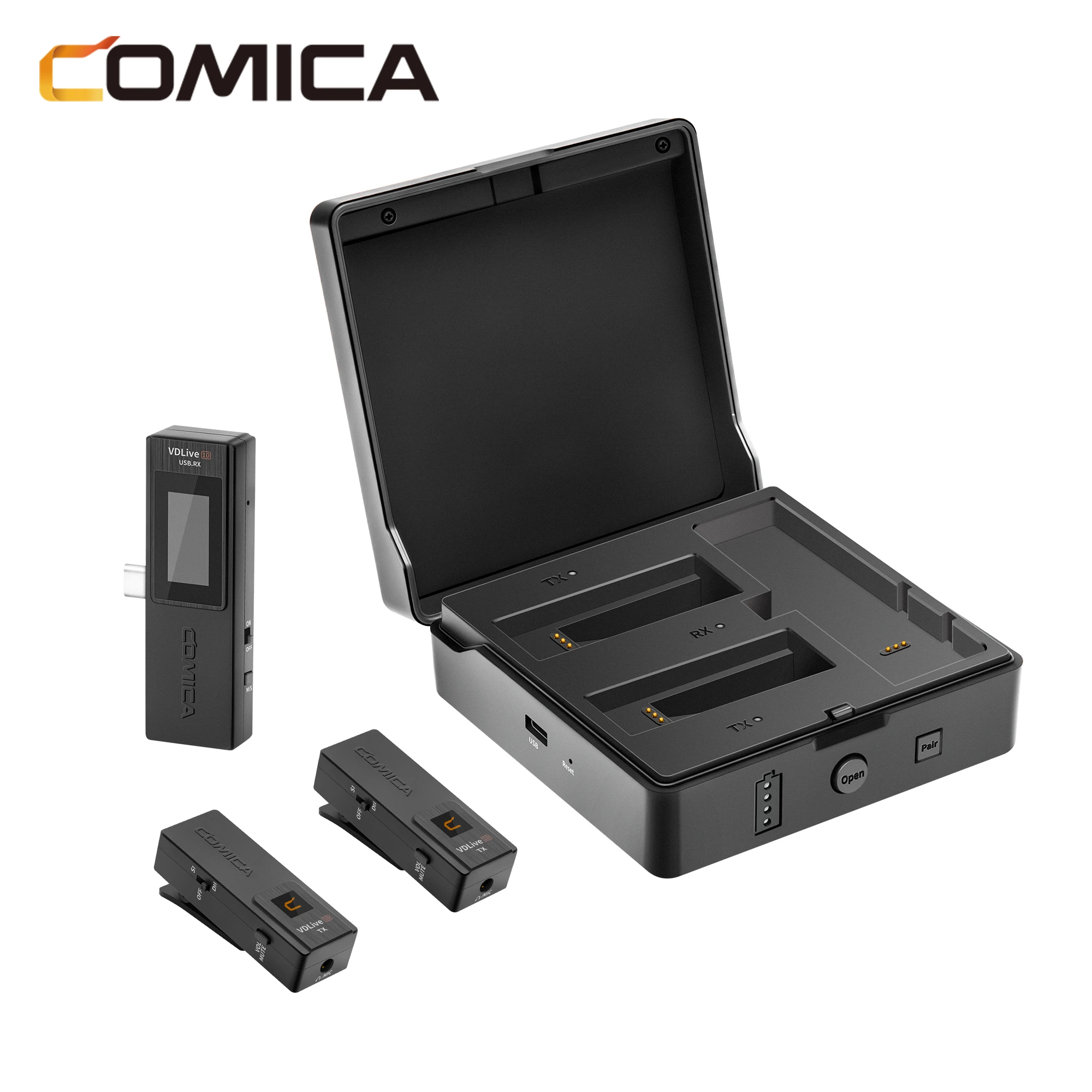 

COMICA 2.4G Wireless Microphone for iPhone Android, Computer, Camera Switchable Simplex / Duplex Transmission