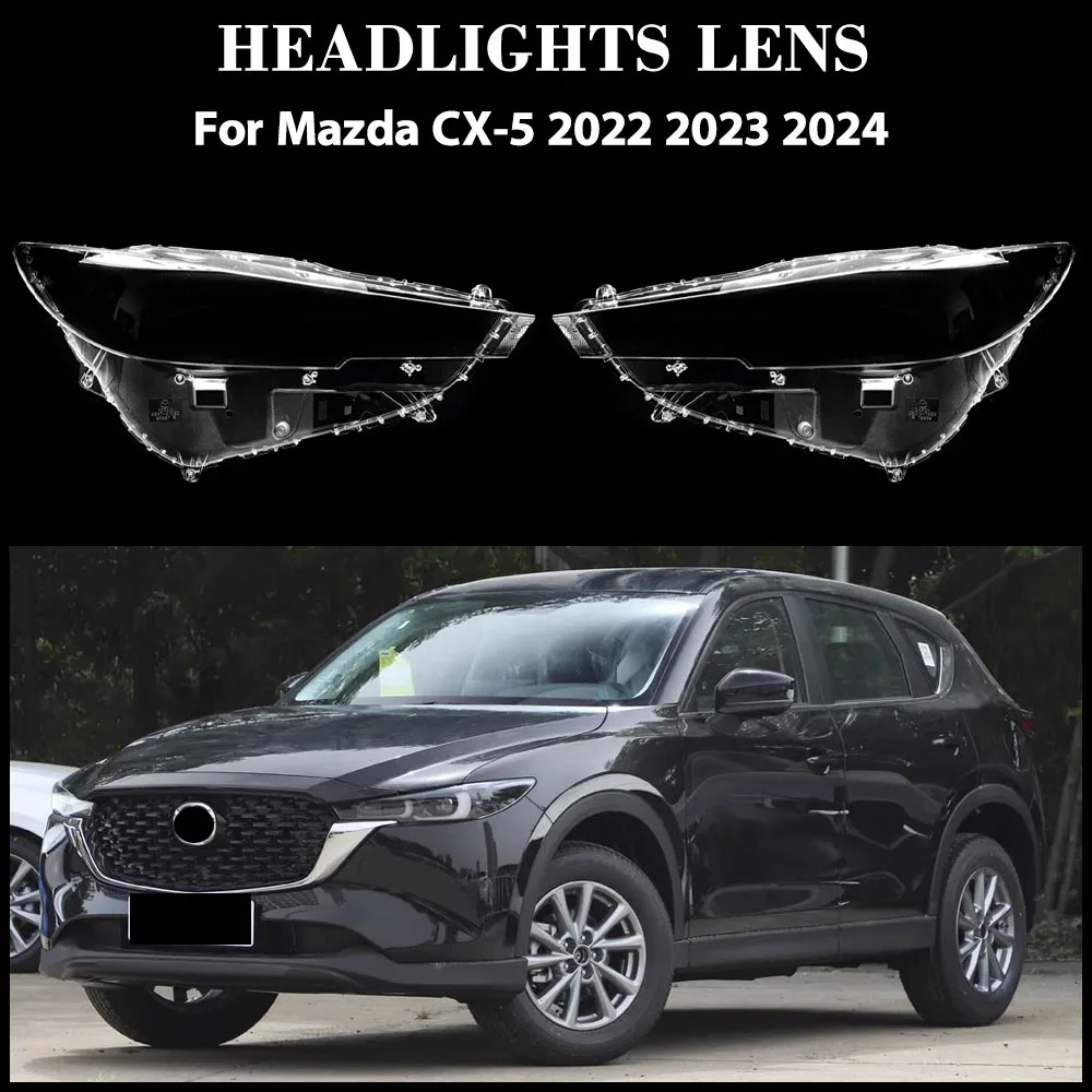

For Mazda CX-5 2022 2023 2024 Lamp Shade Headlamp Shell Transparent Lampshade Headlight Cover Lens Plexiglass Replace Original