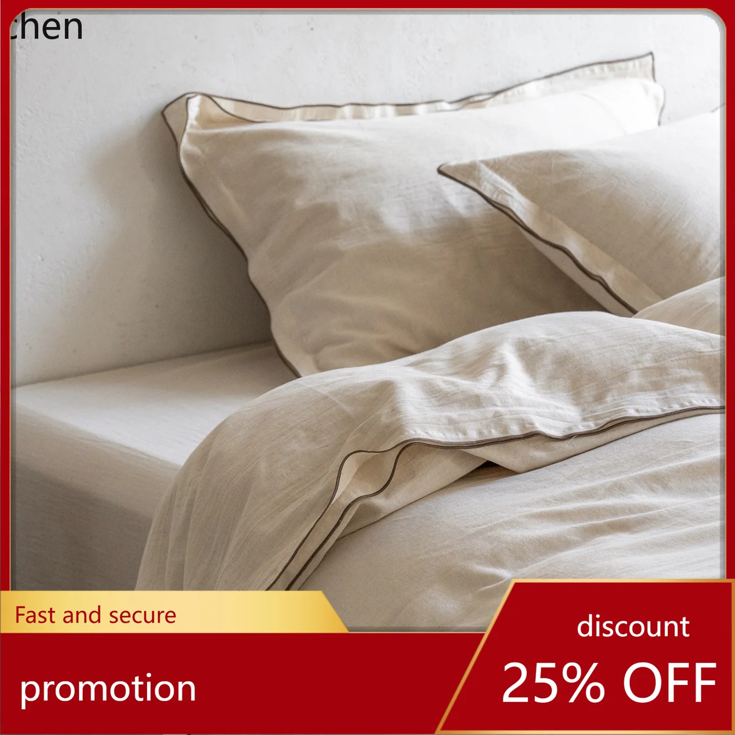 Zml b&b style rustic woven jacquard bedding set - minimalist & luxurious duvet cover set