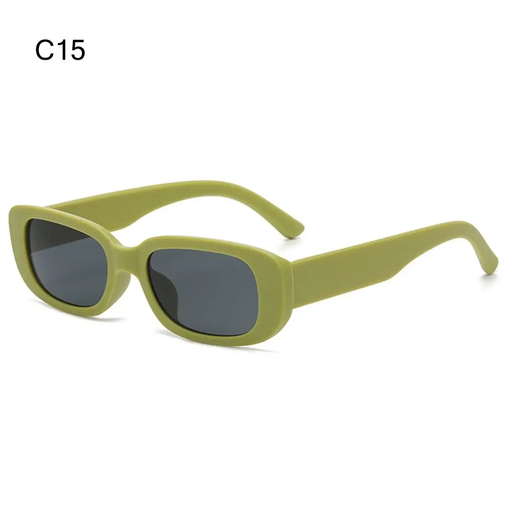 Retro Narrow Square Frame Y2K Sun Glasses Candy Color UV400 Protection Rectangle Sunglasses 90’s Eyewear for Women Men