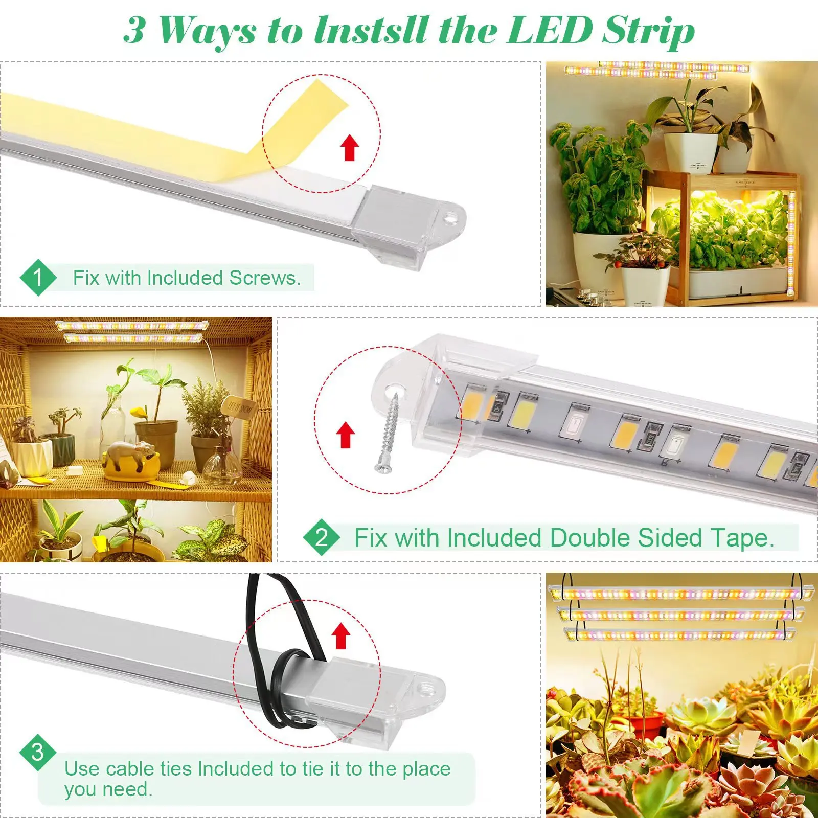 Imagem -05 - Full-spectrum Hard Light Strip Plant Lamp a Drag Oito Led Sincronismo Indoor Nursery Lâmpada de Crescimento Carnuda 40 Centímetros Timing