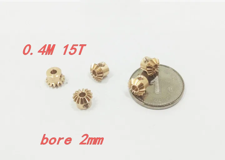 1PC 2/3/4mm Inner Hole 1:1 Brass Bevel Gear Modulus 0.4，15/20/25 Teeth ，90 Degree Drive Commutation Gears