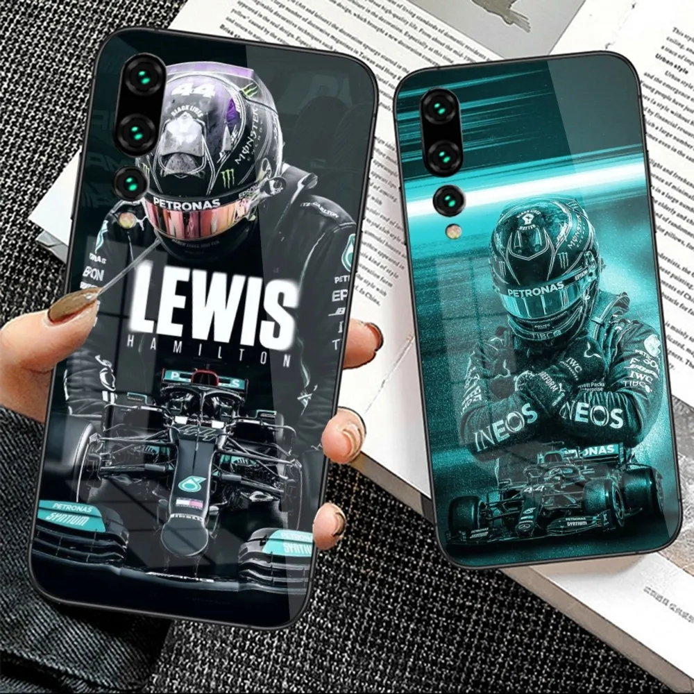 F1 Lewis Hamilton Mobile Phone Case for Huawei P50 P40 P30 P20 Pro Mate 40 30 20 Pro Nova 9 8 7 PC Glass Phone Cover Funda