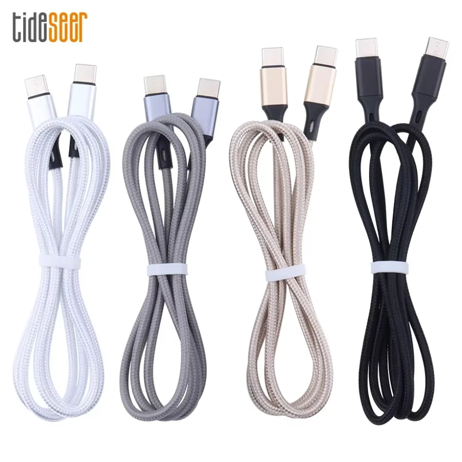 100pcs 2A 1M USB C to Type-C Fast Charge Data Cable Wire for Samsung Huawei Xiaomi Mobile Phone USB-C Charging Cord