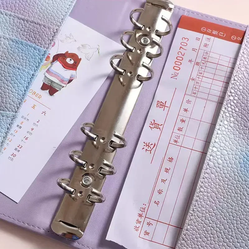 A7 Binder Budget Pu Leder Reiß verschluss Geld sparen Umschlag Flip Planer Notebook Cover Ordner Agenda Briefpapier liefert Veranstalter