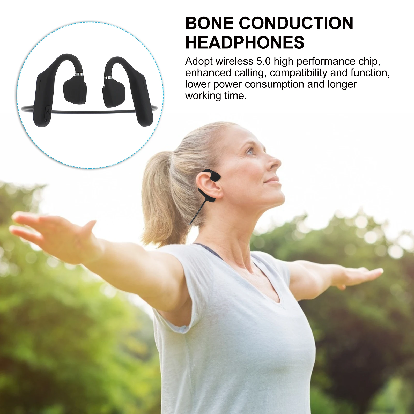 

Wireless Earphone Design For Running Sports Fitness Headphones Lightweight 120H 6D Sound Wireless