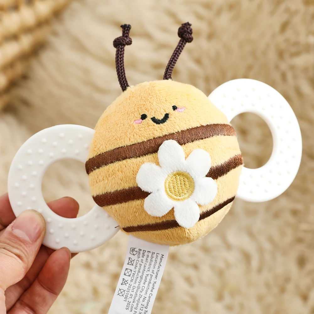 

Плюшевая погремушка-пчелка, мультяшная кукла-пчелка, мягкие многофункциональные игрушки для малышей 0-12 месяцев, милые мягкие игрушки-животные для комфорта, прорезыватели для зубов для младенцев