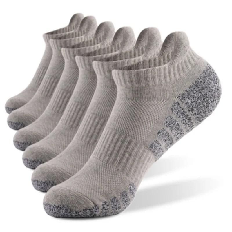 6Pairs Sport Ankle Socks Athletic Low-cut Sock Thick Knit Sock Outdoor Fitness Breathable Quick Dry Wear-resistant Warm Socks