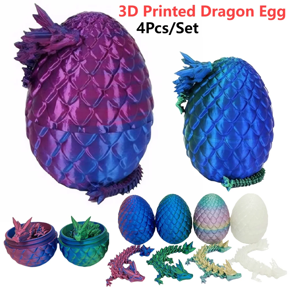 

3D Printed Dragon Egg Dragon Model Holiday Gift Decorative Model Full Color Crystal Collection Sculpture Children's Gift Crafts