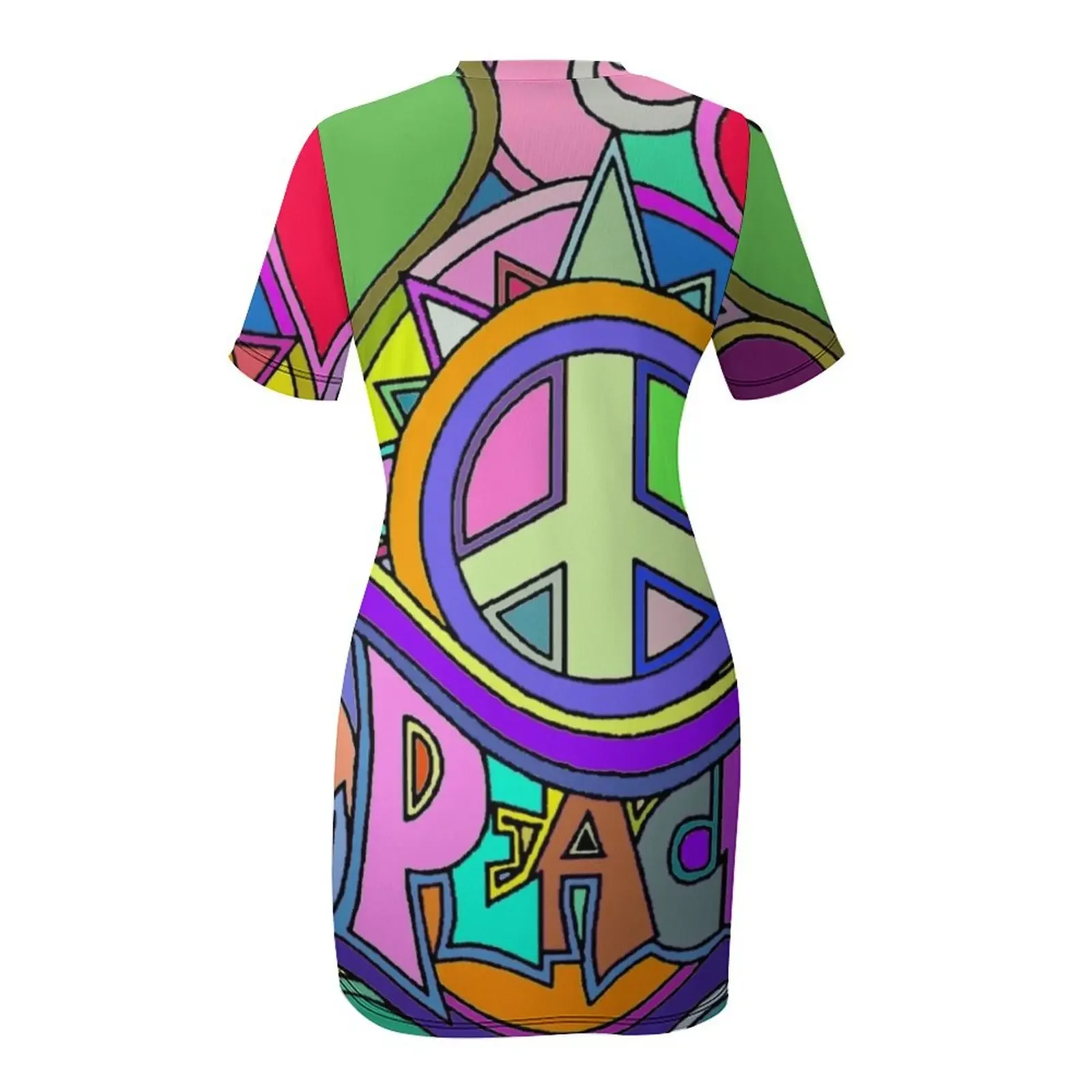 다채로운 트리피 히피 아트 반팔 드레스 파티 드레스 여성 여름 정장 여성용 파티 드레스