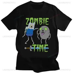 Zombie Time Adventure Tshirt for Man and Woman Funny Cartoon Cotton Printing T-Shirt Fashion Streetwear Short-sleev Unisex Tees