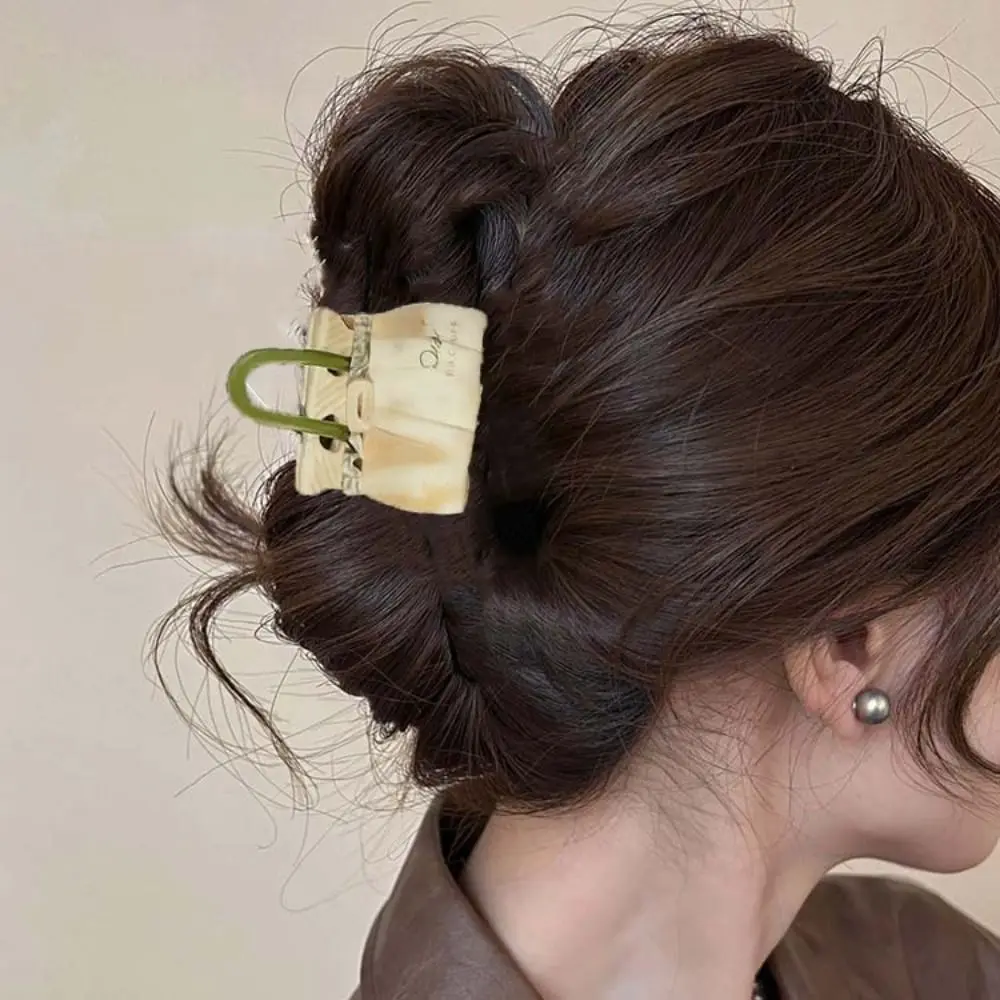 

Elegant Handbag Shaped Shark Clip Gradient Color Korean Style Acetic Acid Hair Claw Hairgrips Acrylic Square Hair Claw Women