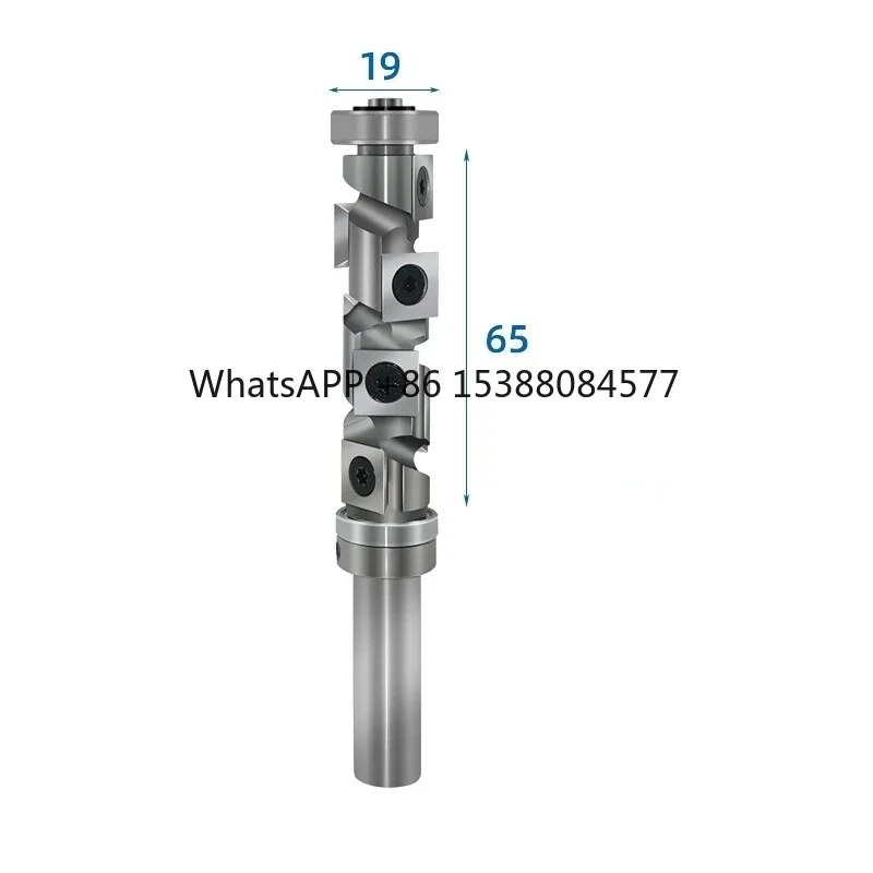 

LIVTER Customizable 1/2\" Length 12mm Wood CNC Router Bit Replaceable Carbide Inserts for Edge End Trim Milling Cutter