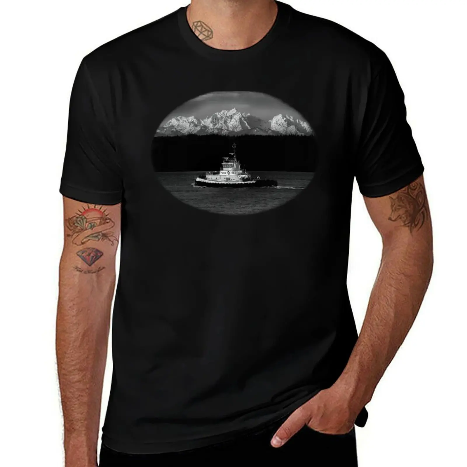 Foss Tugboat in the Puget Sound T-Shirt Breathable Lightweight Summer Top
