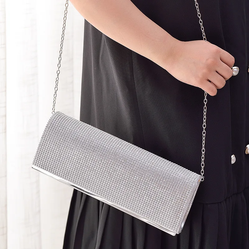 

Creative Rhinestone Evening Bag Handbag Vintage Par Women's Handbag Handmade Soft Cover Polyester Summer New Bag