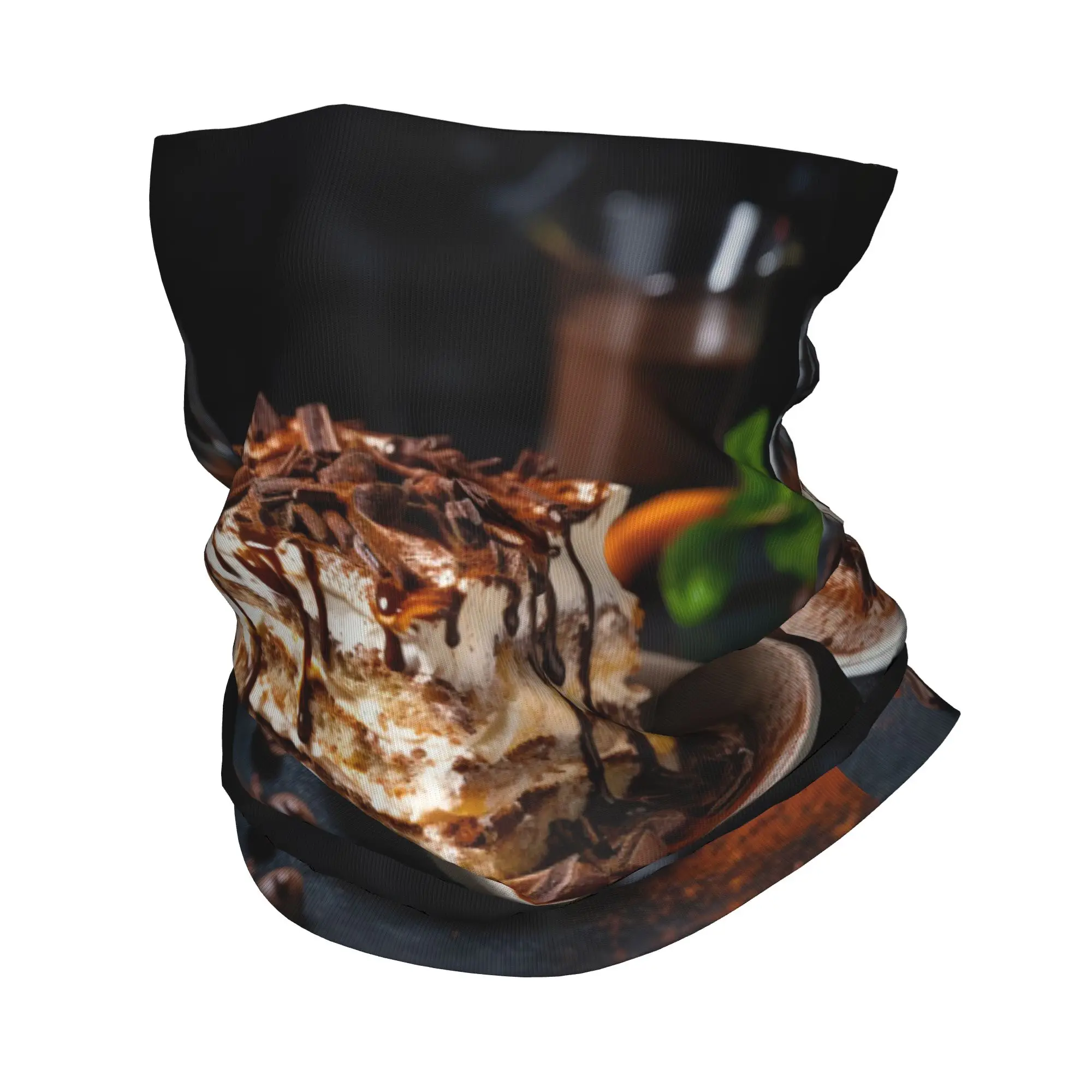 

Delicious Tiramisu Bandana Neck Cover Printed Face Scarf Warm Headwear Hiking Fishing Unisex Adult