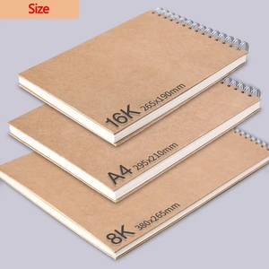 Professional Sketchbook Em Branco Aquarela Notebook 160 GSM Espiral diário Arte material escolar Lápis desenho notepad Papelaria 12 principais vendas notebook leve - №2