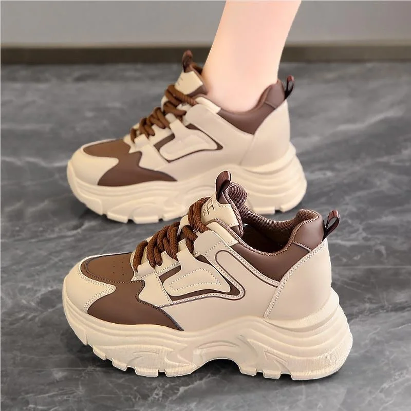 

Spring 2024 Dad Sneakers Women's Lightweight Sport Shoes Thick Bottom High Top Small Size Street Style Fashionable Casual Shoes