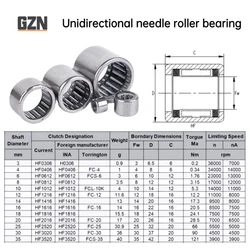 2/4/10pcs Roller Bearing HF0306 HF0406 HF0608 HF0612 6x10x12mm HF0812 HF1216 Single Way Needle Bearing One Way Roller Bearing