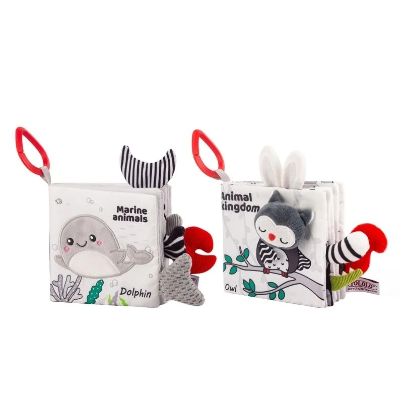 Q0KB buik voor tijdboek Book Developmental Words & Animal Cognition Toy voor baby