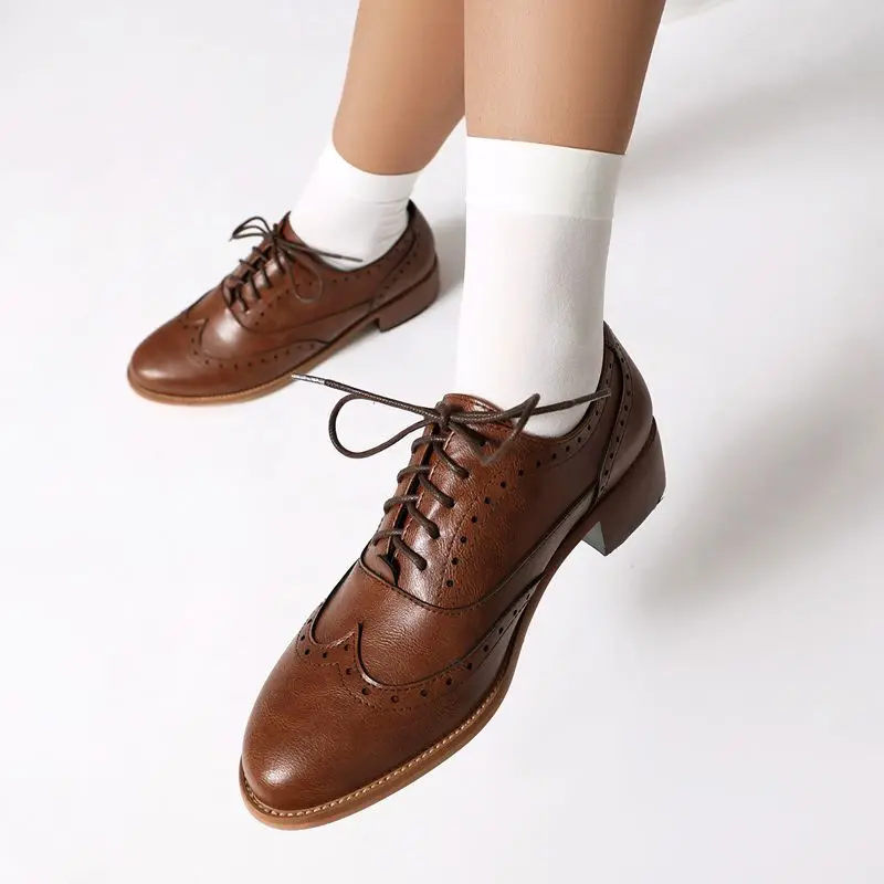 ORCHALISA الفاخرة الترفيه اليومية الإناث مضخات جولة تو كتلة الكعوب 3.5 سنتيمتر الدانتيل يصل حجم كبير 45 46 47 48 مكتب سيدة أحذية الربيع #3