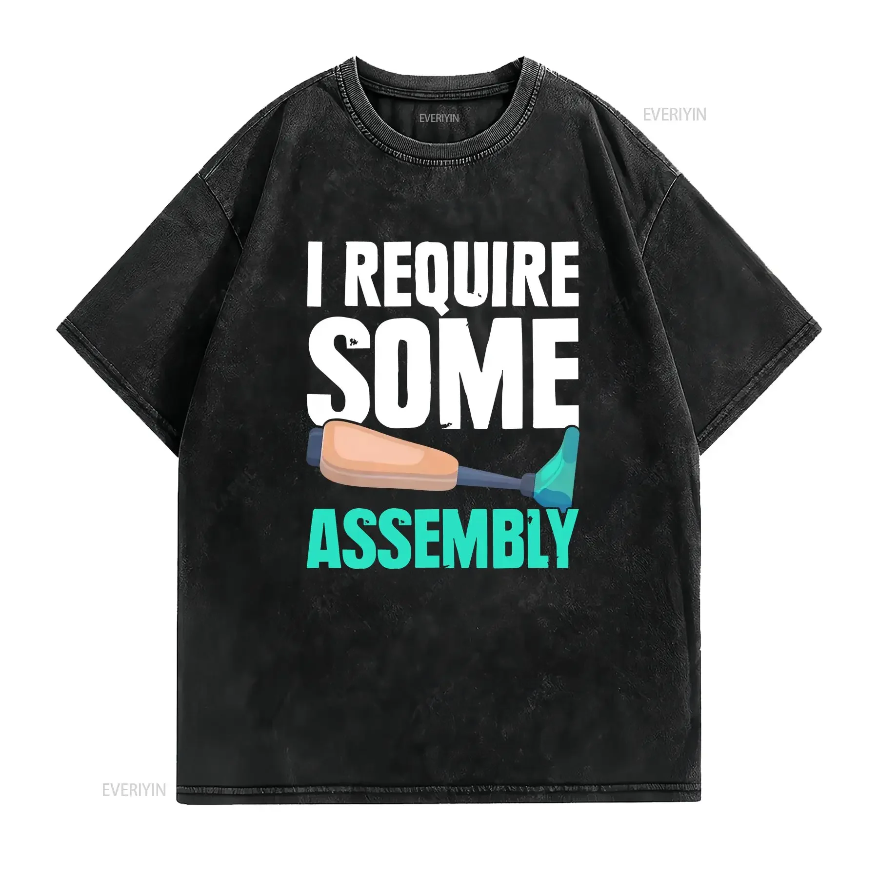 Amputee Leg I Require Some Assembly Funny Prosthetic T Shirt vintage Washed Versatile Soft Unisex streetwear Stretched