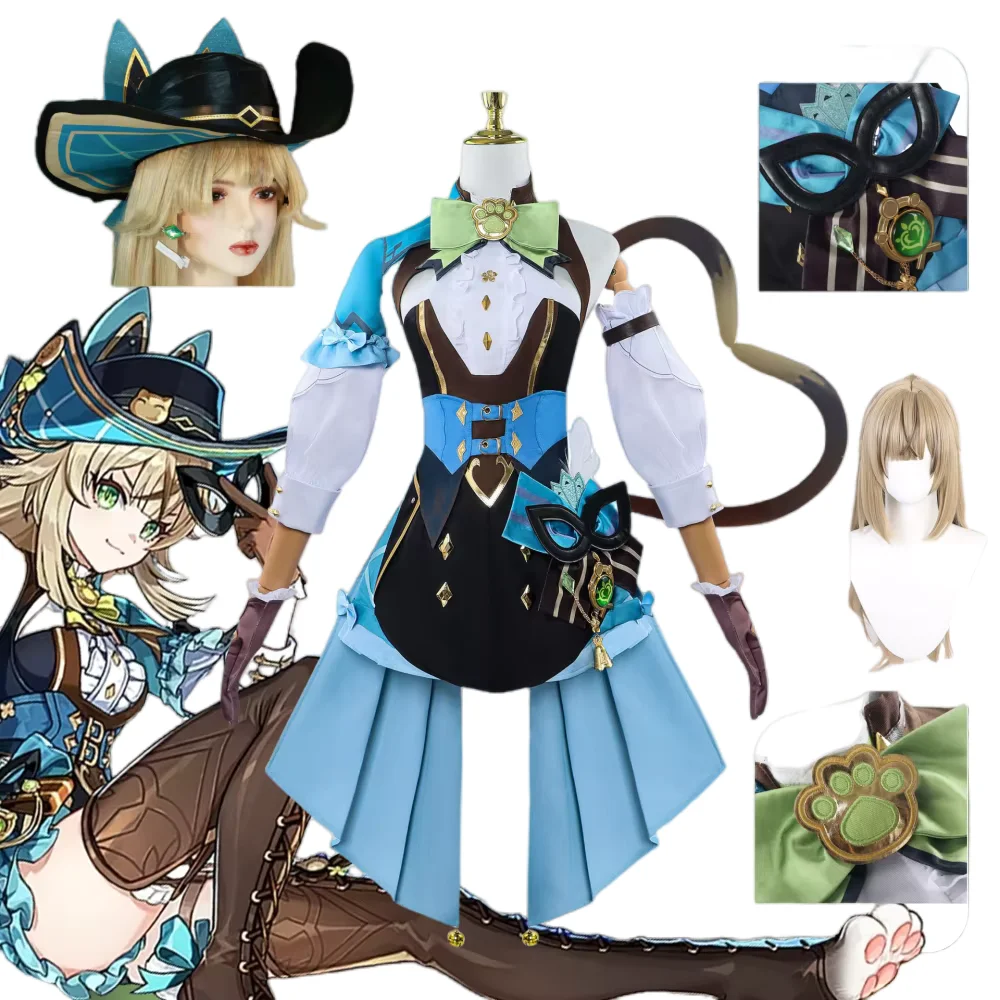 Kirara New Skin Cosplay Game Genshin Impact Costume Wig Anime Kirara Uniform Halloween Party Role Play Clothing Suit