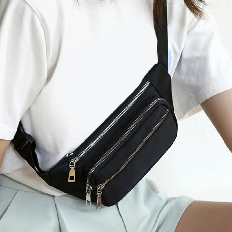 Waist Bags for Women Oxford Leisure Color Waist Bag Shoulder Crossbody Chest Bags Handbags All-match Messenger Belt Bags