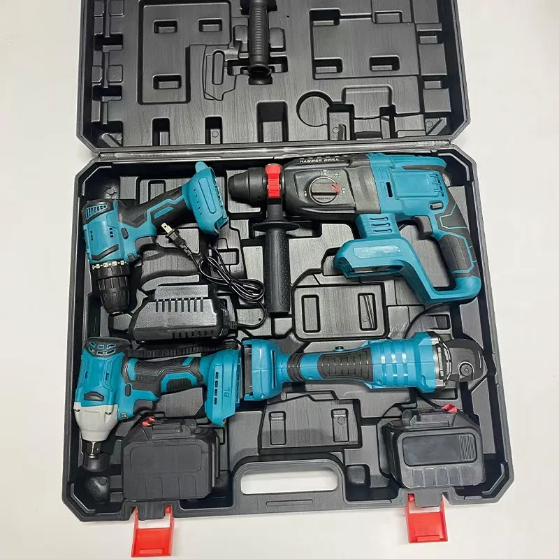 21V Multi-Functional Lithium Battery Kit Set Circular Saw Angle Grinder Electric Drill Electric Hard Case Electric Grass Cutter