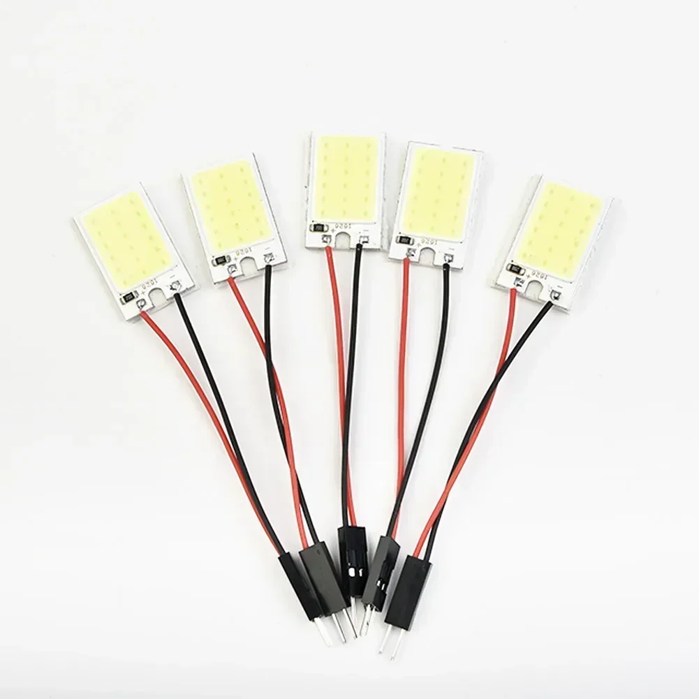 5pcs White COB 18LED Panels Car Interior Dome Light Bulb T10 Festoon 12V Lamp For 31mm~39mm Replace Festoon Car Accessories