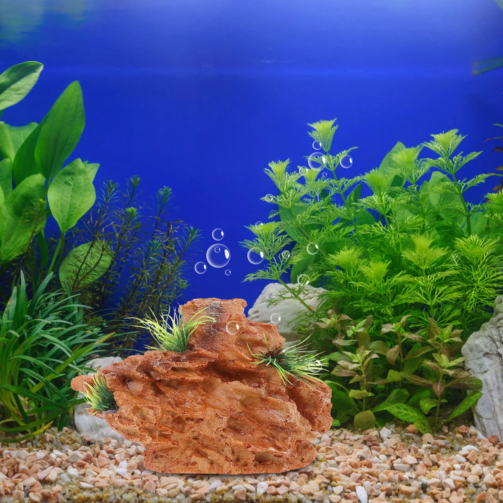 

Реалистичная декорация для аквариума из смолы: искусственный камень, ландшафтный дизайн, устойчивое широкое основание, безопасное укрытие для рыб и креветок