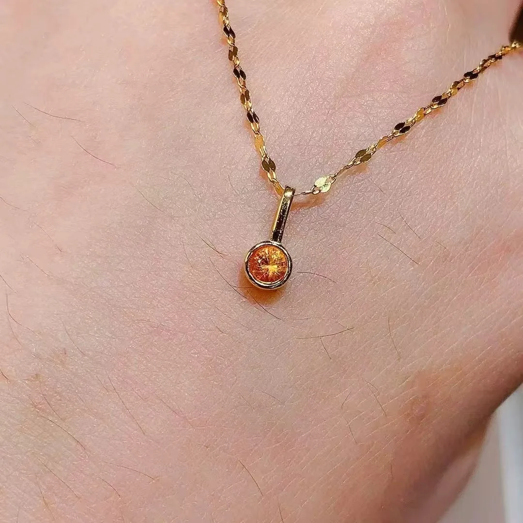 

KJJEAXCMY High End Women's Pendant Natural Yellow Sapphire S925 Silver with Electroplating Boasting High Clarity Full Brilliance