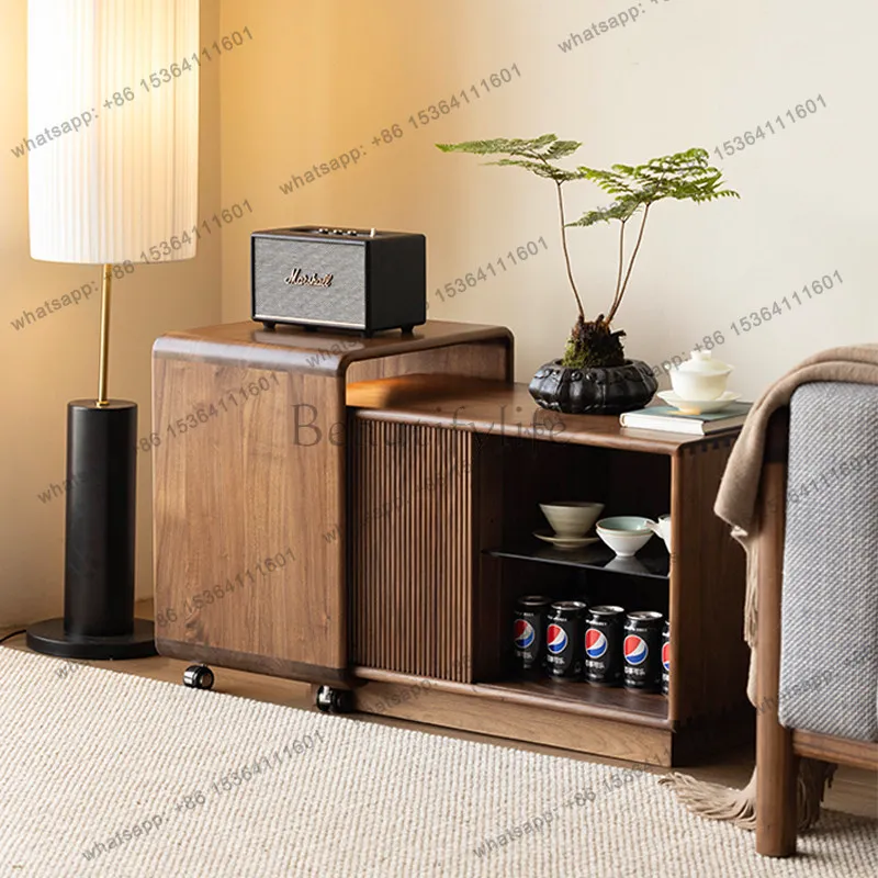 

Black walnut bedside table household bedroom bedside locker