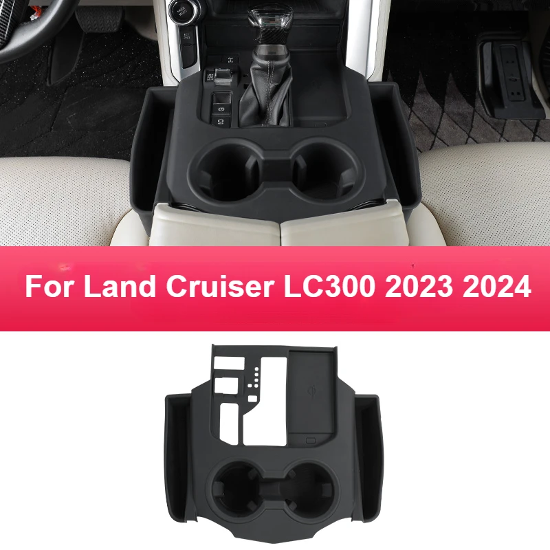 For Land Cruiser LC300 2022 2023 Center Console Gear Shift Silicone Pad with Storage Box Water Cup Holder Insets Pad Dust Cover