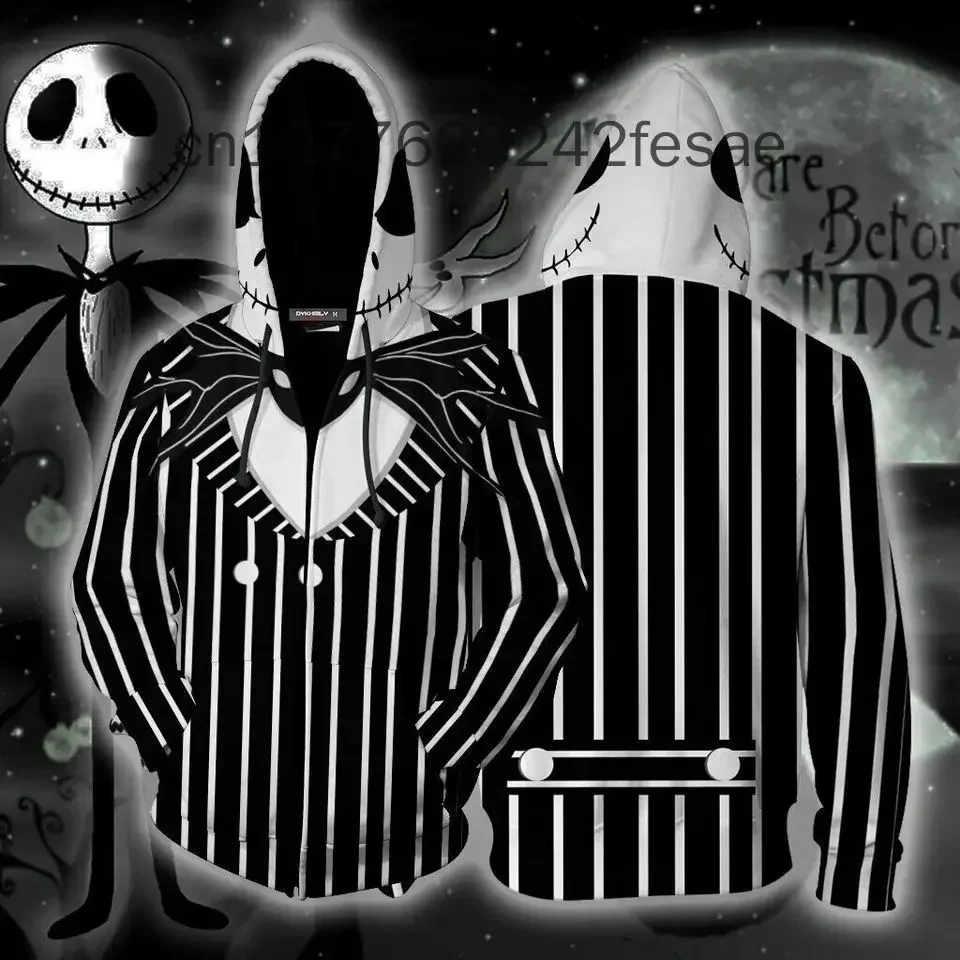 2024 New Jack And Sally Hoodie Nightmare Before Christmas Zip Hoodie