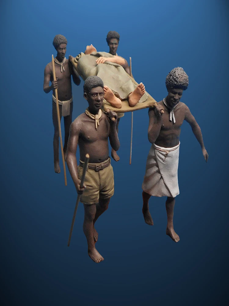 Unassambled 1/35 MODERN crew Stretcher team include 5 man figure Resin figure miniature model kits Unpainted